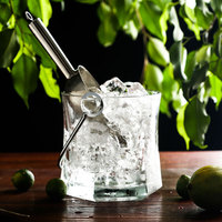 Fournitures de Club de fête seau à glace en verre usine professionnelle personnalisé moderne de luxe refroidisseur de vin seau à glace Rose doré