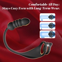 Masseur de prostate vibrant avec anneau pénien vibrant, stimulateur de fessiers, vibrateur anal masculin, plug anal portable pour hommes