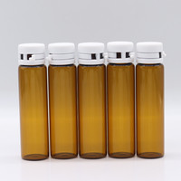Bouteille vide de liquide buccal tubulaire en verre Borosilicate brun 10 ML, flacon de sirop jetable ambre 10 ML flacons médicaux