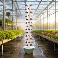 Tour hydroponique verticale à 13 niveaux pour jardin intérieur/extérieur avec pompe à eau et système de paniers en éponge pour la culture