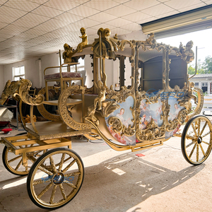 Prix de gros : Chariot de mariage électrique à quatre roues, de style européen, personnalisable, de haute qualité, avec sculpture, type calèche royale - Product Image 3