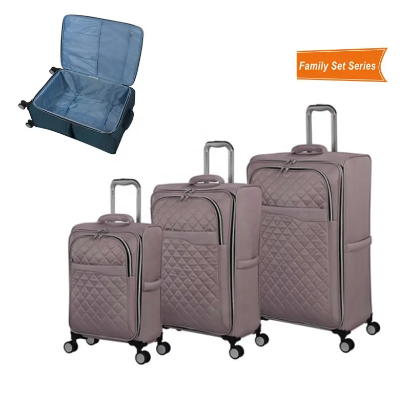 Factory Supplier 20'' 24'' 28'' Soft Luggage Set High Quality Trolley Suitcases Travel Luggage Suitcase Set with Spinners