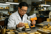 Aurispec - Espectrómetro de Rayos X Portátil de Detección Rápida, Modelo Más Reciente, Probador de Oro XRF EDX-H6, Máquina de Prueba de Pureza, Espectral 145EV