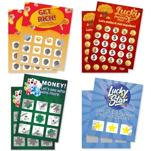 Winning Scratch Cards Custom Multi-Scratch Coating Matching Patterns Design Gambling Style Security Printing - Product Image 1