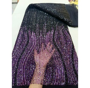 トップレース売れ筋ビーズチュール卸売価格ウェディングブライダルレース女性用アフリカレース生地ウェディングドレス - Product Image 5