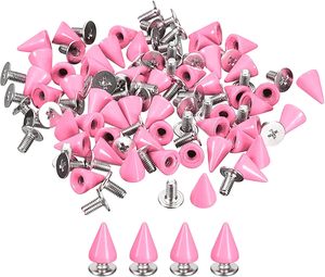 Uxcell Kits de clous coniques et rivets à visser en métal X mm pour vêtements, ceintures, sacs, chaussures, artisanat du cuir DIY, rose - Product Image 1