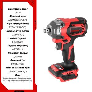 Clé à chocs électrique sans fil ONEVAN 1200Nm DTW500, tournevis électrique, outil électrique pour batterie <span class=keywords><strong>Makita</strong></span> 18V - Product Image 3