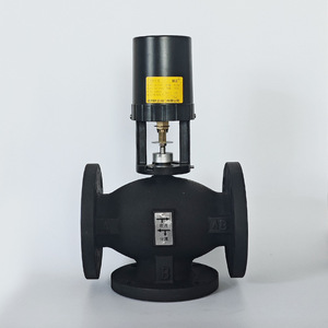 Vanne de régulation électrique à trois voies DN65 en fonte ductile, commande par signal analogique, régulation de la température de l'eau - Product Image 2