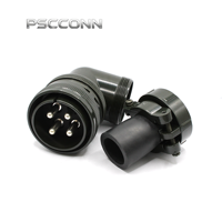 Connecteur circulaire industriel fileté PSCCONN MS5015 Série MS3108A 32-17P, prise d'extension à angle droit, 4 broches mâle