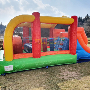 Commercial grade outdoor party bouncy castle combo bouncer <b>inflatable</b> mini bounce <b>house</b> obstacle course for kids - Product Image 2
