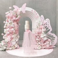 Panneau de fond en PVC imperméable Muwei avec support en fer, impression personnalisée pour mariage, fête d'anniversaire, décoration