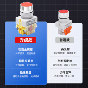 CNAOM LAY37 <b>Push</b> <b>Button</b> <b>Switch</b> 1NO/1NC Aluminum Cap Screw Terminal IP40 Protective - Product Image 1