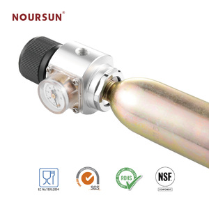 新しいスタイルのインレット3/8-24UNF、5/8-18UNFミニCO2レギュレータポータブルCo2充電器圧力計付きガス制御レギュレータ - Product Image 5