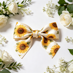 Lazo de Satén con Diseño de Girasol Brillante, Venta al por Mayor de Fábrica, Lazo Preformado de Tamaño Personalizado para Envolver Regalos, Decoración para Fiestas en Granjas - Product Image 2