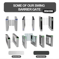 Barrera Abatible de Acero Inoxidable para Control de Acceso Peatonal de Alto Tráfico, Sistema de Reconocimiento Facial/Tarjeta IC, Impermeable IP55