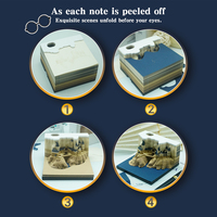 Bloc-notes en papier 3D style château de Poudlard, sculpture artistique, bloc de notes, ornement de bureau original pour un cadeau d'anniversaire ou de fête