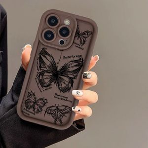 เคสโทรศัพท์สำหรับ iPhone 17 Pro Max ลายผีเสื้อเพ้นท์มือแบบเรียบง่าย สไตล์ศิลปะ ตัดเย็บอย่างแม่นยำ ป้องกันการตกกระแทก ครอบคลุมเต็มตัวเครื่อง - Product Image 2