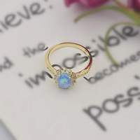 Bague de fiançailles tendance en laiton avec opale de feu ovale blanche taille marquise pour femme, alliances, cadeau de mariage