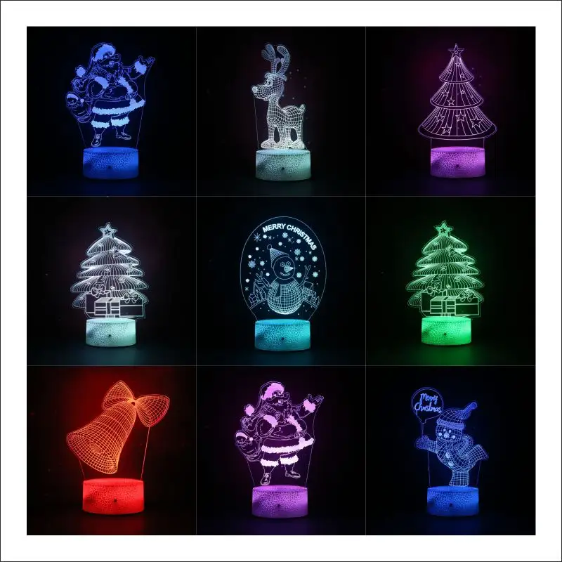 Wholesale santa snowman colorful lights custom gift box jurassic christmas ornaments
