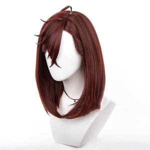 Peluca de Cosplay de Dandadan al por Mayor, <span class=keywords><strong>Momo</strong></span> Ayase, 40 cm, Mediana Larga, Marrón Rojizo, Pelo Sintético de Anime Resistente al Calor para Cosplay - Product Image 4