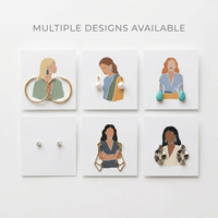 Minimalistische Geometrische Frauenfigur Schmuck-Ohrring-Präsentationskarte Weißer Karton Vollfarbdruck Individuelles Logo OEM Großhandel