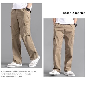 Nouveau <span class=keywords><strong>pantalon</strong></span> cargo <span class=keywords><strong>homme</strong></span> 100 % coton léger et respirant avec cordon de serrage et multi-poches, collection été 2026 - Product Image 5