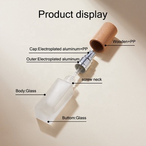 Tùy Chỉnh In 5Ml 10Ml <span class=keywords><strong>15Ml</strong></span> 18Ml 25Ml Frosted Rỗng Mini Sương Phun Vuông Chai Nước Hoa Với Nắp Bằng Gỗ - Product Image 5