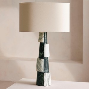 Lampe de table en marbre Misha, diamètre 350 mm, source de lumière LED, base E27, éclairage décoratif pour la maison - Product Image 5