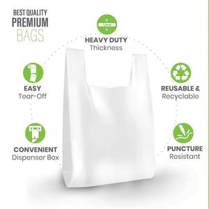 ถุงขยะแบบเสื้อยืด ถุงพลาสติกแบบเสื้อกั๊ก สำหรับใช้ในครัวเรือน ซูเปอร์มาร์เก็ต ร้านอาหาร และเชิงพาณิชย์ - Product Image 3