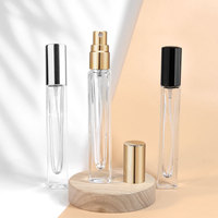 Flacon mini décanteur rectangulaire transparent personnalisé en gros avec applicateur pulvérisateur, faible MOQ, atomiseur 3 ml à bouchon à vis, forme plate pour parfum