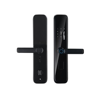 Serrure de porte en bois intérieure connectée en WiFi Capteur de graffiti à une poignée Mot de passe numérique en alliage de zinc Entrée de maison intelligente