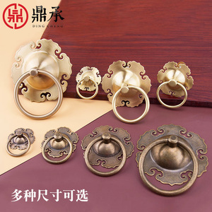 Manija de puerta de latón Dingcheng estilo Ruyi, anillo de cobre antiguo para decoración de superficies de puertas de madera - Product Image 5