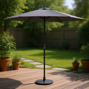 Parasol de terrasse anthracite 106,3 x 96,9 pouces, mât en aluminium, ouverture et inclinaison manuelles, pour jardin extérieur - Product Image 2