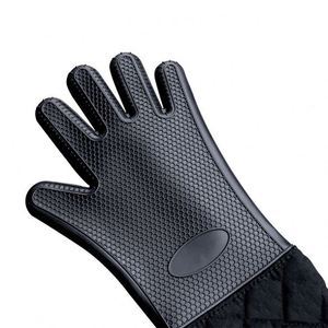 Extra <b>Long</b> 60cm Household BBQ Grill Oven Mitts Heat Resistant Kitchen Honeycomb Silicone Cotton <b>Gloves</b> - Product Image 5