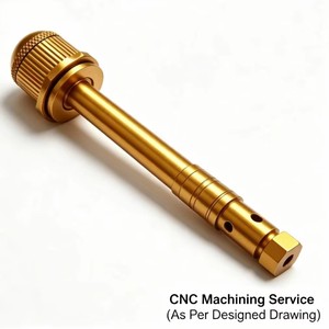 Eje de posicionamiento personalizado con tornillo de ajuste de aluminio 6061 mecanizado CNC con moleteado y perilla moleteada, eje de bloqueo anodizado en oro - Product Image 1