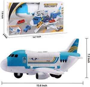 Ensemble de jeu de jouets d'<span class=keywords><strong>avion</strong></span> de transport de fret à friction, modèle de dessin animé, avec <span class=keywords><strong>porte</strong></span>-avions et voiture - Product Image 2