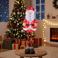 Lumière LED 3D blanche IP44 en acrylique, motif Père Noël sur pied, pour affichage commercial extérieur en centre commercial ou jardin, contrôle manuel mural