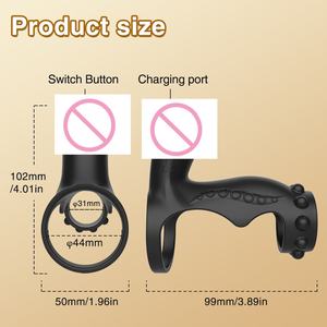 Vibrierender Penisring aus Silikon: Weiches Sexspielzeug für Männer zur Verzögerung des Orgasmus, zur Verbesserung der Erektion und Ejakulation bei Impotenz - Product Image 2