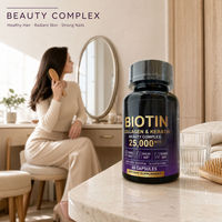 25 000 mcg Biotine Collagène Kératine Complexe de Beauté en Capsules 60 Capsules Marque Privée OEM ODM