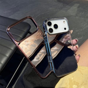เคสโทรศัพท์ iPhone 17 แบบกระจกแต่งหน้า ดีไซน์หรูหราเคลือบผิว สำหรับผู้หญิงและเด็กผู้หญิง ป้องกันการกระแทก ใช้ได้กับ iPhone 12 13 14 15 16 17 Pro Max - Product Image 1