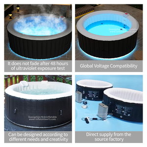 Durevole PVC vasca da bagno gonfiabile impermeabile sole/antivento facile configurazione per 2-3 persone uso domestico più dimensioni disponibili - Product Image 3