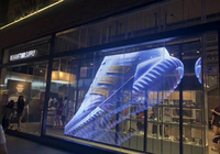 Affichage LED transparent Rideau en verre Fenêtre Écran publicitaire Flexible Couleur Pantalla LED Voir à travers pour centre commercial