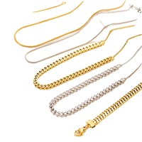 Gelang Jam Tangan Anti Air Lapis Emas 18K PVD Model Tulang Ular, Rantai Tali Pilin, Rantai Baja Tahan Karat untuk Wanita Pria