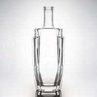 Bouteille à liqueur carrée haut de gamme en verre flint 500ml/700ml/750ml – Contenant transparent pour spiritueux (Vodka, Whisky, Gin)