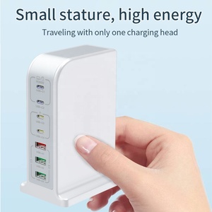 Cargador de Escritorio HNT 105W GaN <span class=keywords><strong>USB</strong></span> <span class=keywords><strong>C</strong></span> PD 65W <span class=keywords><strong>20W</strong></span> 4C3A, Estación de Carga Rápida para Teléfono, <span class=keywords><strong>Adaptador</strong></span> de 7 Puertos PD QC, Cargador de Pared - Product Image 5