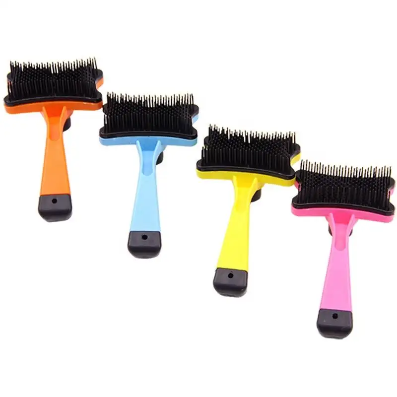 Popular Hand Held Portable Classic Dog Cat Cleaning Deshedding Grooming Tool Push Plate Hair Trimmer Pet Brush Comb