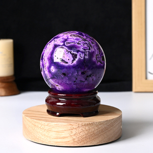 New Arrived Natural Gemstone Polished <b>Crystal</b> Healing Stone Purple Moss Agate Sphere <b>Ball</b> for Home Decor - Product Image 2