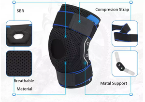 Genouillère Orthopédique Ajustable et Respirante avec Stabilisateurs Latéraux pour Soulagement de la Douleur Arthritique et Protection de la Rotule - Product Image 3