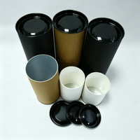 Boîtes et tubes en papier biodégradables et recyclables sur mesure, étanches à l'air, pour emballages de thé, café, bonbons, chocolat, poudre, avec couvercle métallique, étiquetage mat