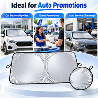 Pare-soleil de pare-brise avant personnalisé avec logo, double anneau, pliable, réfléchissant, pour fenêtre de voiture, 150x70cm, pour cadeaux promotionnels automobiles